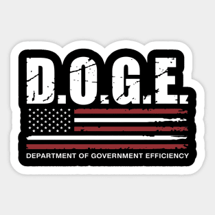 Doge-Department-Of-Government-Efficiency-Us-Flag Sticker